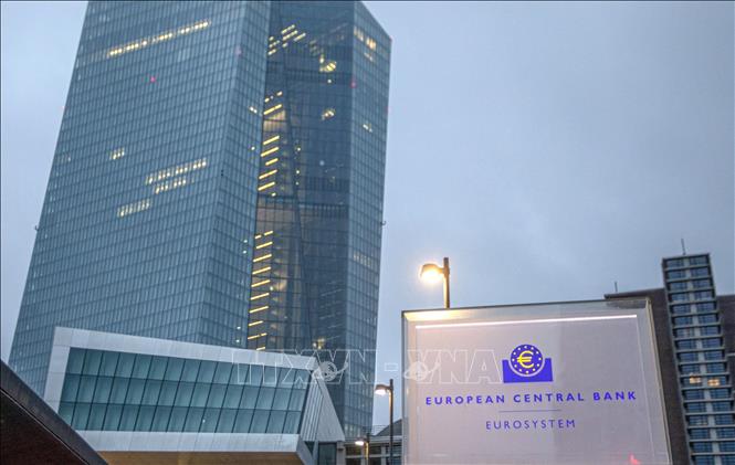Trụ sở Ngân hàng Trung ương châu Âu tại Frankfurt am Main, miền Tây Đức. Ảnh: AFP/TTXVN