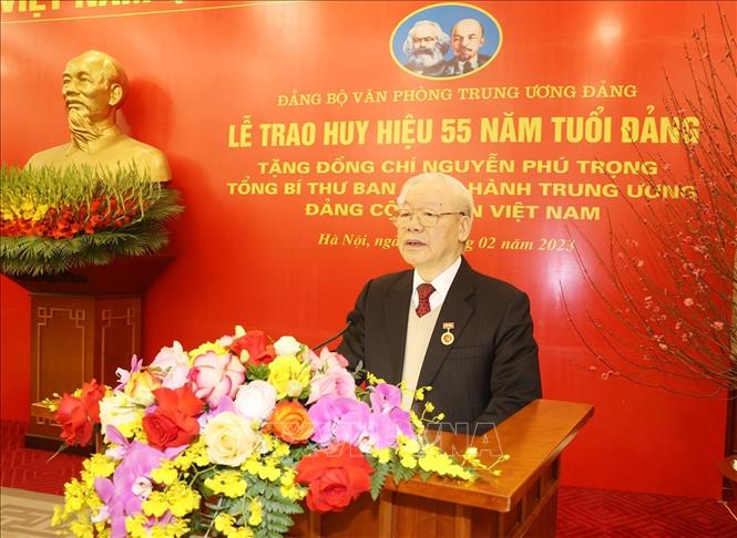 Tổng Bí thư Nguyễn Phú Trọng phát biểu tại buổi lễ. Ảnh : Trí Dũng – TTXVN
