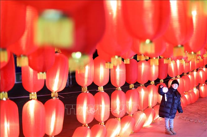 Đèn lồng trang trí trong Lễ hội Đèn lồng ở tỉnh Liêu Ninh, Trung Quốc. Ảnh: THX/TTXVN