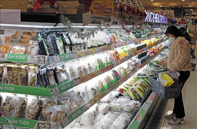 Trong ảnh: Người dân mua sắm tại siêu thị Aeon Long Biên, Hà Nội. Ảnh: Trần Việt - TTXVN