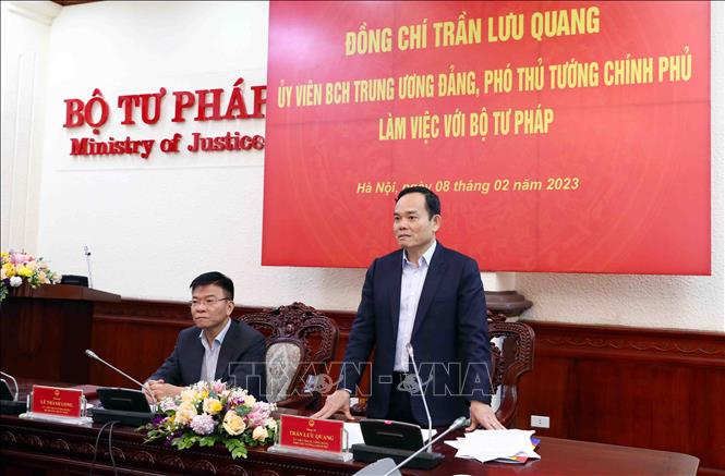 Phó Thủ tướng Trần Lưu Quang phát biểu. Ảnh: Phạm Kiên - TTXVN