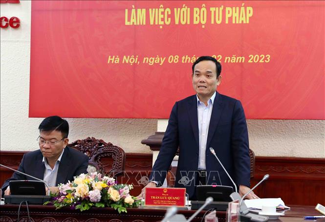 Phó Thủ tướng Trần Lưu Quang phát biểu. Ảnh: Phạm Kiên - TTXVN