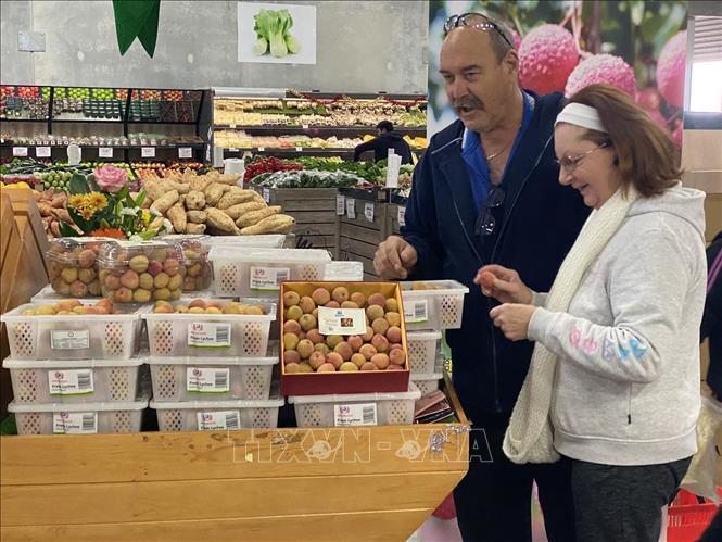 Vietnamese lychee is at a supermarket in Australia. VNA Photo: Diệu Linh