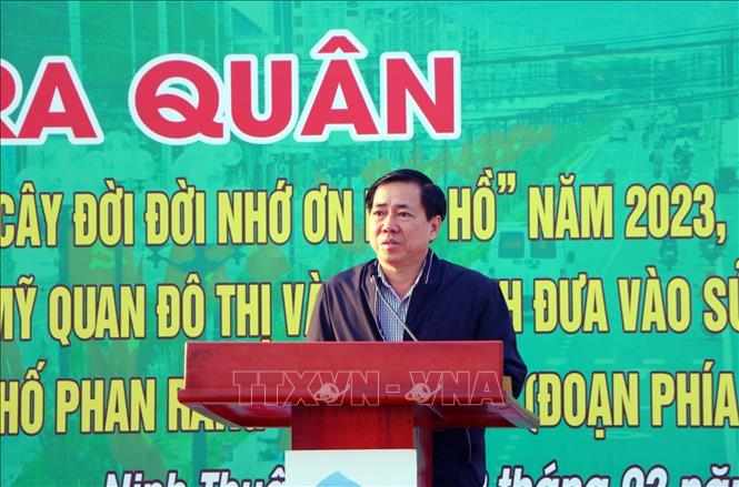 Trong ảnh: Ông Phan Tấn Cảnh, Phó Chủ tịch UBND tỉnh Ninh Thuận phát biểu tại buổi lễ. Ảnh: Công Thử - TTXVN