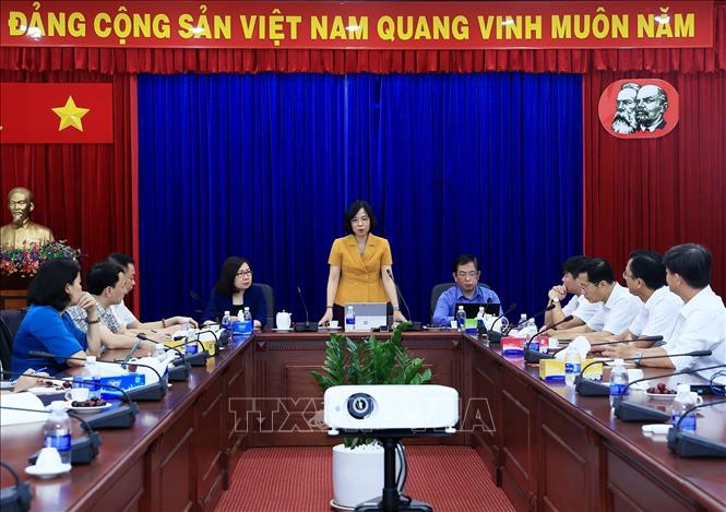 Trong ảnh: Tổng Giám đốc Thông tấn xã Việt Nam Vũ Việt Trang làm việc với tập thể Công ty TNHH Một thành viên Itaxa chiều 9/2/2023. Ảnh: Hồng Đạt - TTXVN
