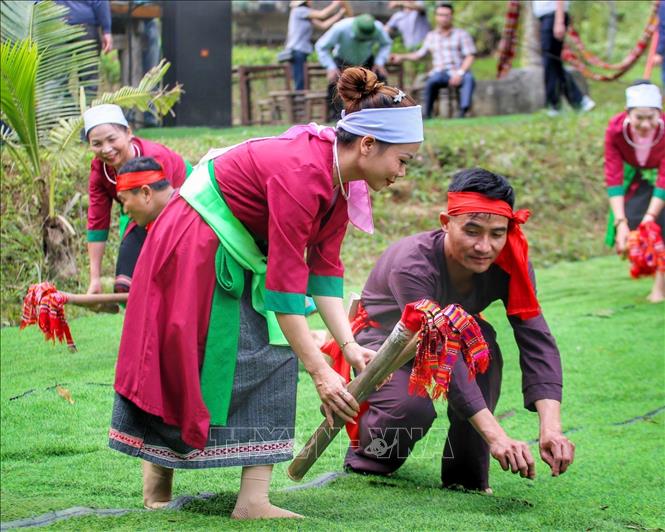 Tiết mục múa Bắt Nhái của dân tộc Thổ tỉnh Thanh Hoá. Ảnh: Tuấn Đức - TTXVN