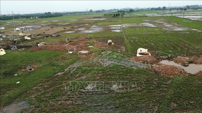 Diện tích đất thu hồi phục vụ thi công đường vành đai 4 Hà Nội trên địa bàn xã La Phù là 6,03 ha. Ảnh: Huy Hùng - TTXVN
