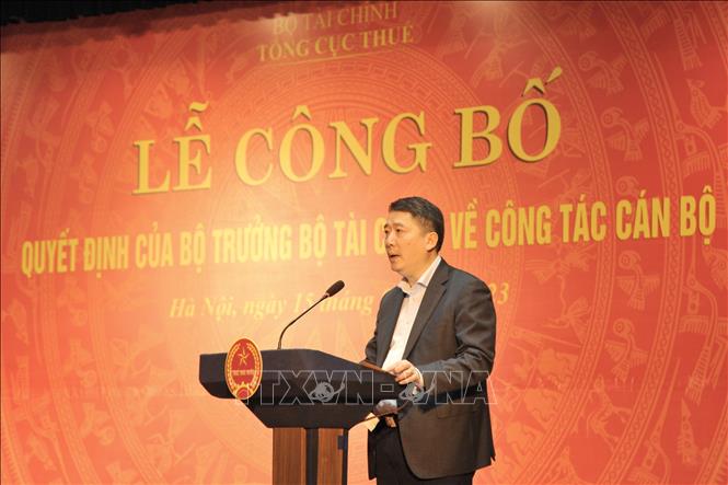 Thứ trưởng Bộ Tài chính Cao Anh Tuấn phát biểu. Ảnh: TTXVN phát