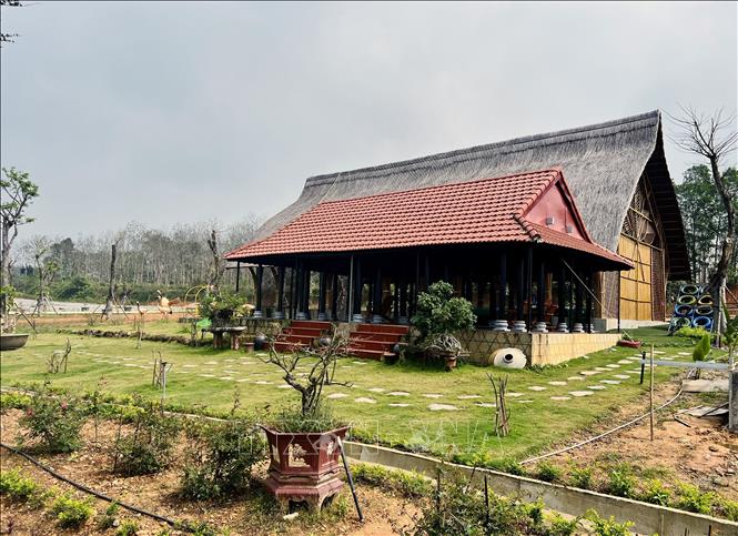 Dự án “Khu giáo dục trải nghiệm Trưng Vương Garden” chưa được cấp phép xây dựng nhưng chủ đầu tư đã tự ý xây dựng nhiều hạng mục kiên cố. Ảnh: Nguyên Linh-TTXVN