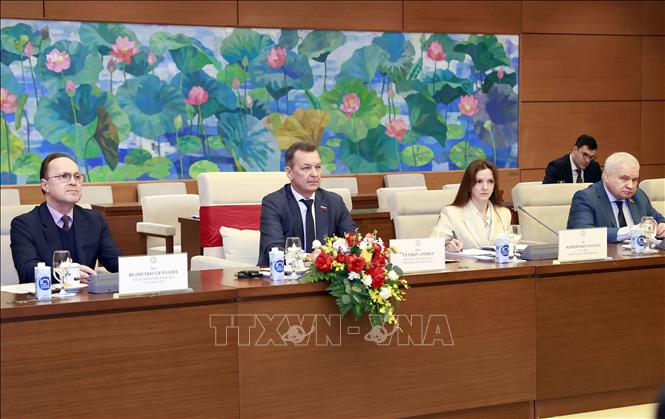 Andrey Vladimirovich Yatskin, First Deputy Chairman of the Council of Federation (upper house) of the Federal Assembly of the Russian Federation at the talks. VNA Photo: Doãn Tấn