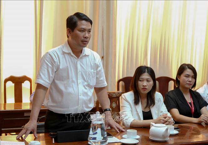 Giám đốc Sở Công Thương TP Cần Thơ Hà Vũ Sơn phát biểu tai buổi làm việc. Ảnh: Thanh Liêm - TTXVN