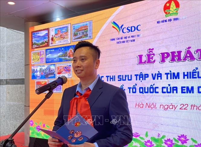 Phó Chủ tịch Hội đồng Đội Trung ương, Chủ tịch Hội đồng Huấn luyện Trung ương Lê Anh Quân phát biểu tại buổi lễ. Ảnh: Thanh Tuấn-TTXVN phát