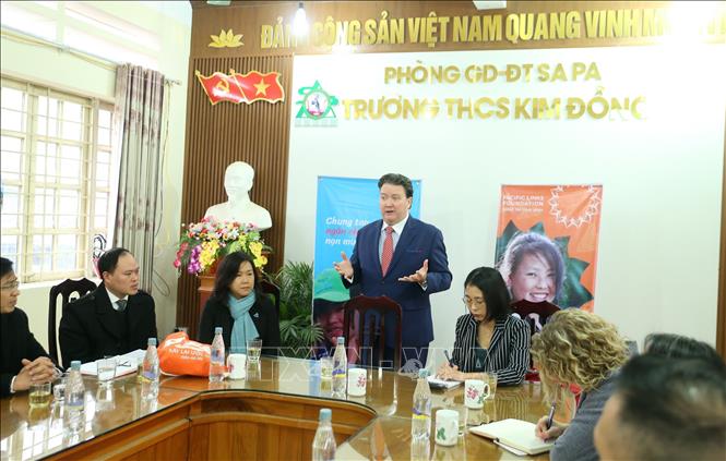 Trong ảnh: Đại sứ đặc mệnh toàn quyền Hợp chúng quốc Hoa Kỳ tại Việt Nam, ông Marc Knapper phát biểu tại buổi tuyên truyền. Ảnh: Quốc Khánh - TTXVN