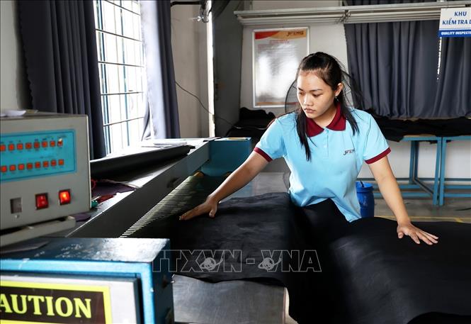 A leather shoe material factory in Tan Uyen town, the southern province of Binh Duong. VNA Photo: Hồng Đạt