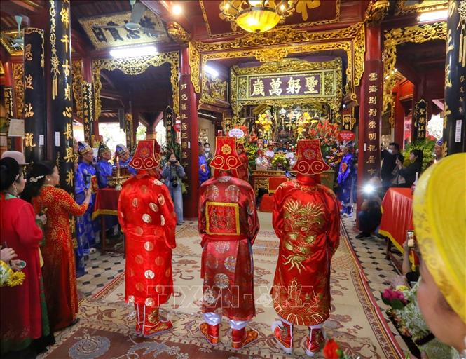 Lễ Tế Hội đồng tại đình làng Quan Nhân. Ảnh: Tuấn Đức - TTXVN