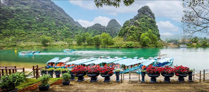 Bến thuyền Du lịch Phong Nha, Trung tâm Du lịch Phong Nha - Kẻ Bàng. Ảnh: TTXVN phát