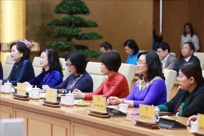 Đại diện nữ lãnh đạo, quản lý các cơ quan Trung ương tham dự buổi gặp. Ảnh: Dương Giang-TTXVN
