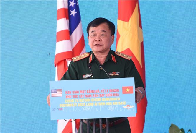 Trong ảnh: Thượng tướng Hoàng Xuân Chiến – Thứ trưởng Bộ Quốc phòng phát biểu tại lễ. Ảnh: Công Phong - TTXVN