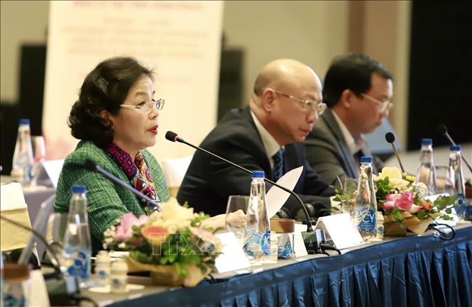 CEO of Vietnam Dairy Products JSC (Vinamilk) Mai Kieu Lien speaks at the conference. VNA Photo: Hoàng Hùng