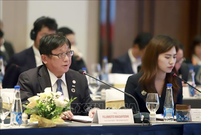 President of Sojitz Corporation of Japan Masayoshi Fujimoto speaks at the conference. VNA Photo: Hoàng Hùng