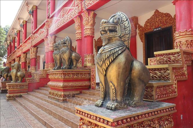 Trong ảnh: Một góc của chùa Khmer Sóc Lớn. Ảnh: Sỹ Tuyên - TTXVN