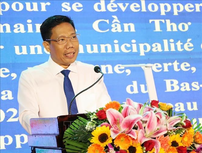 Ông Nguyễn Thực Hiện – Phó Chủ tịch UBND thành phố Cần Thơ - phát biểu tại Ngày hội. Ảnh: Ánh Tuyết - TTXVN