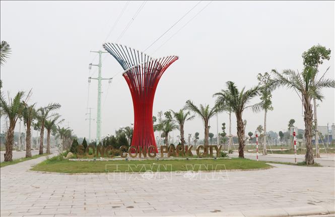 Một khu đô thị mới tại phường Bách Quang, thành phố Sông Công mới được đầu tư xây dựng. Ảnh: Hoàng Nguyên - TTXVN