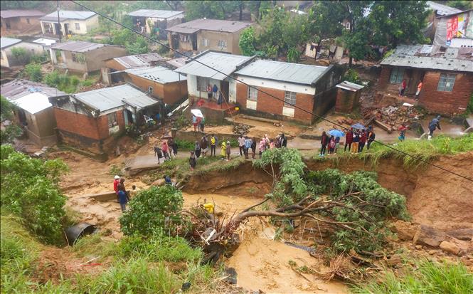 Cảnh tàn phá do bão Freddy tại Blantyre, Malawi, ngày 14/3/2023. Ảnh: THX/ TTXVN 