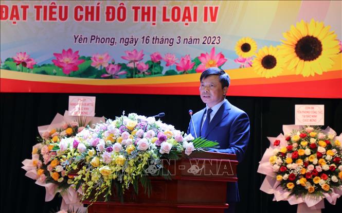 Phó Chủ tịch UBND tỉnh Bắc Ninh Đào Quang Khải phát biểu tại lễ công bố. Ảnh: Thái Hùng-TTXVN