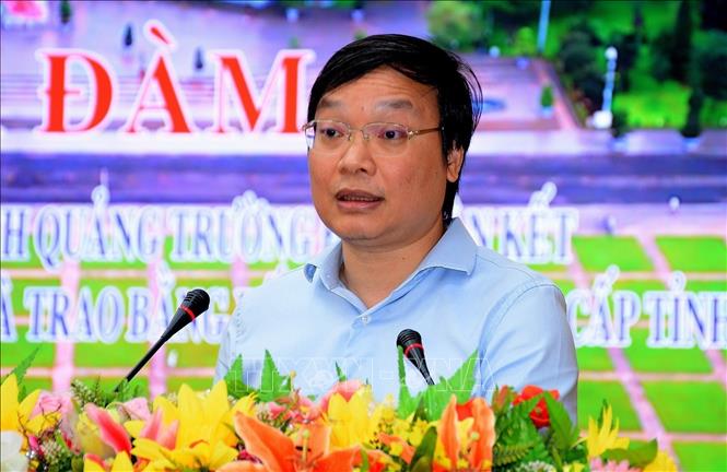 Trong ảnh: Chủ tịch UBND tỉnh Gia Lai Trương Hải Long phát biểu tại buổi tạo đàm. Ảnh: TTXVN phát