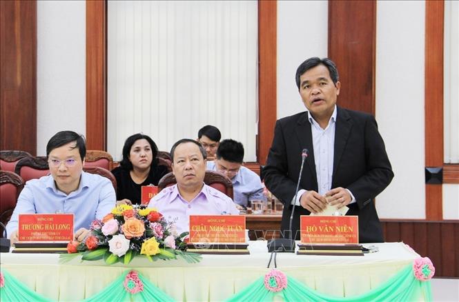 Trong ảnh: Bí thư tỉnh ủy Gia Lai Hồ Văn Niên phát biểu tại buổi tọa đàm. Ảnh: TTXVN phát