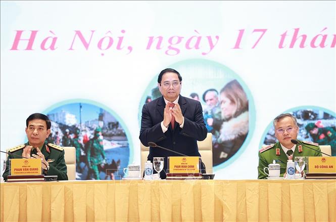 PM Pham Minh Chinh speaks at the gathering. VNA Photo: Dương Giang