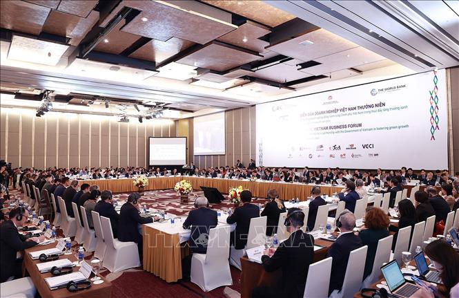 Diễn đàn doanh nghiệp Việt Nam thường niên 2023. Ảnh: Dương Giang-TTXVN
