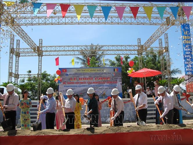Lễ khởi công xây dựng hệ thống cấp nước tạo nguồn dọc kênh Bắc - công trình trọng điểm của tỉnh Ninh Thuận, do Vương quốc Bỉ tài trợ thông qua Dự án 