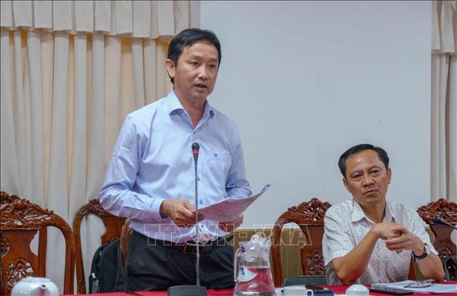 Giám đốc Sở Giao thông Vận tải TP. Cần Thơ Lê Tiến Dũng phát biểu tại buổi làm việc. Ảnh: Thanh Liêm - TTXVN