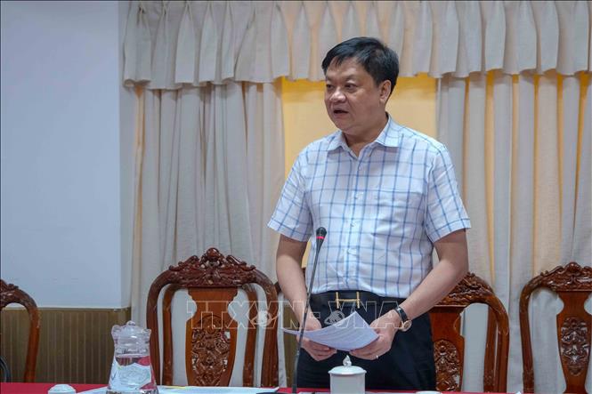 Phó Chủ tịch Thường trực UBND TP. Cần Thơ Dương Tấn Hiển phát biểu tại buổi làm việc. Ảnh: Thanh Liêm - TTXVN