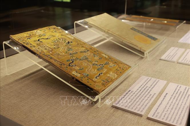 Ngự lịch thời Nguyễn lưu trữ tại Bảo tàng Cổ vật Cung đình Huế. Ảnh: Dương Giang-TTXVN
