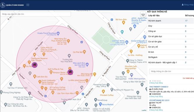 Trong ảnh: Với ứng dụng Webgis, người dân dễ dàng tìm kiếm thông tin để đăng ký kinh doanh phù hợp tại Quận 1. Ảnh: Tiến Lực – TTXVN