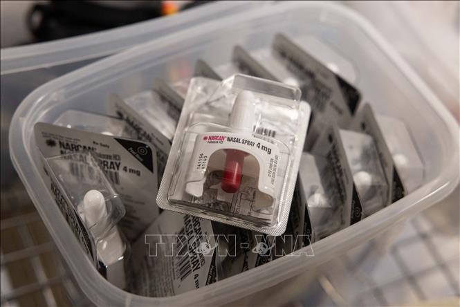 (Tư liệu) Thuốc Narcan dạng xịt tại một trung tâm y tế ở New York, Mỹ. Ảnh: AFP/ TTXVN