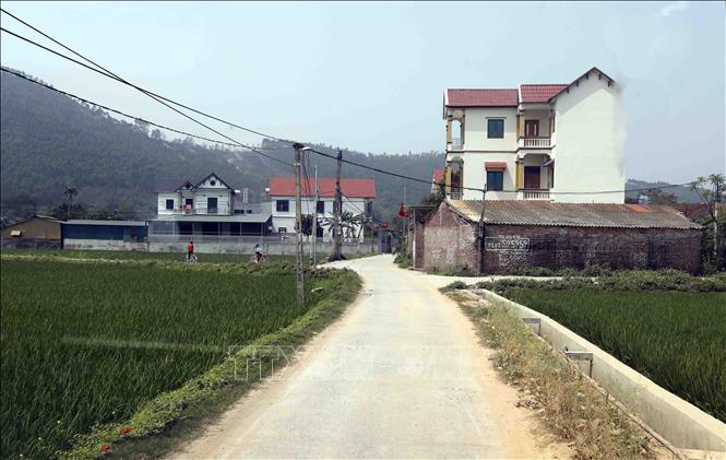 Trong ảnh: Một góc xã Tam Quan, xã đạt nông thôn mới của huyện Tam Đảo. Ảnh: Trần Việt - TTXVN