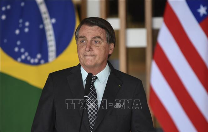 Ông Jair Bolsonaro lúc còn là Tổng thống Brazil tại một sự kiện ở Brasilia, ngày 20/10/2020. Ảnh: AFP/TTXVN