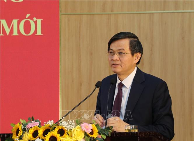 Trong ảnh: Bí thư Tỉnh ủy Ninh Bình Đoàn Minh Huấn phát biểu tại Hội nghị. Ảnh: Đức Phương -TTXVN