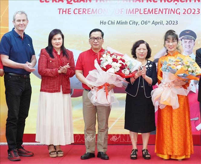 Vietjet công bố thông tin bổ nhiệm Chủ tịch Hội đồng Quản trị và Tổng giám đốc. Ảnh: TTXVN phát