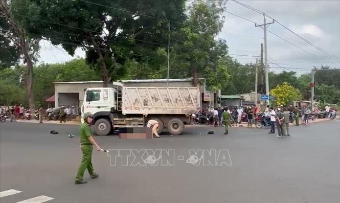 Trong ảnh: Hiện trường vụ tai nạn. Ảnh: TTXVN phát.
