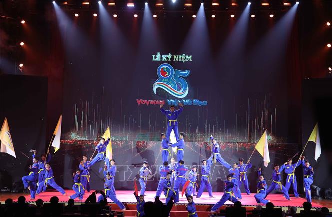 A performance by Vovinam trainees at the ceremony. VNA Photo: Thống Nhất 