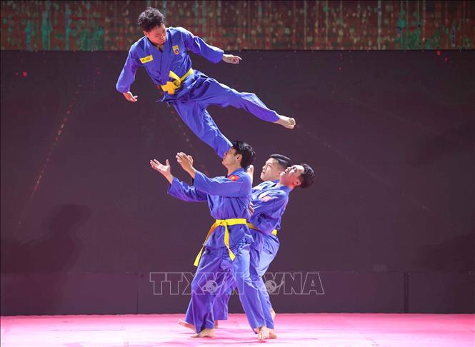 A performance by Vovinam trainees at the ceremony. VNA Photo: Thống Nhất 
