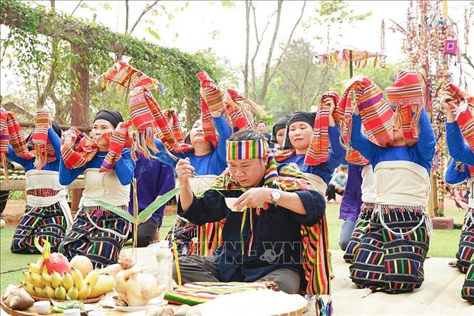 Rituals to pray for good weather, bumper crop and well-being for people within the Cha Mun festival of Thai ethnic group from the central province of Thanh Hoa. VNA Photo