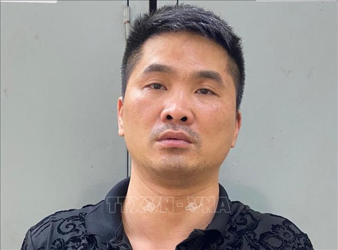 Trong ảnh: Đối tượng Hồ Ngọc Toàn, sinh năm 1986, trú tại khu Park 2, khu đô thị Time City, phường Mai Động (Hoàng Mai, Hà Nội). Ảnh: TTXVN phát