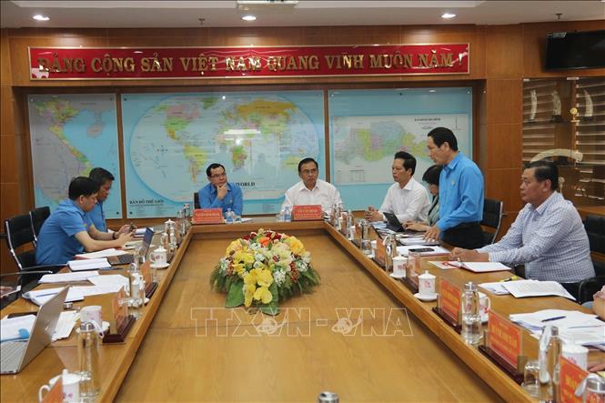 Trong ảnh: Quang cảnh buổi làm việc. Ảnh: Minh Trí - TTXVN