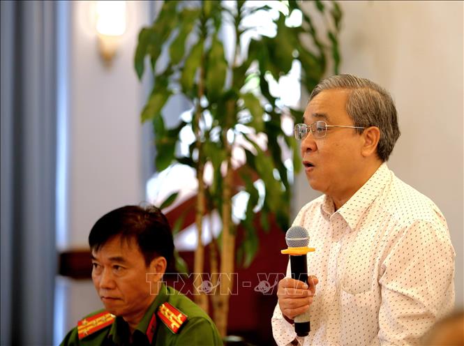 Trong ảnh: Ông Nguyễn Ngọc Hòa, Chủ tịch Hiệp hội Doanh nghiệp Thành phố Hồ Chí Minh phát biểu tại tọa đàm. Ảnh: Thành Chung - TTXVN